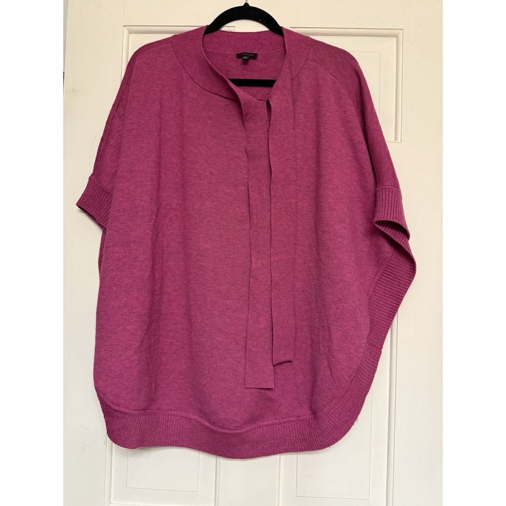 Talbots Bow Neck Poncho Cape Sweater. Womens. Pink. Sz M - Picture 3 of 16